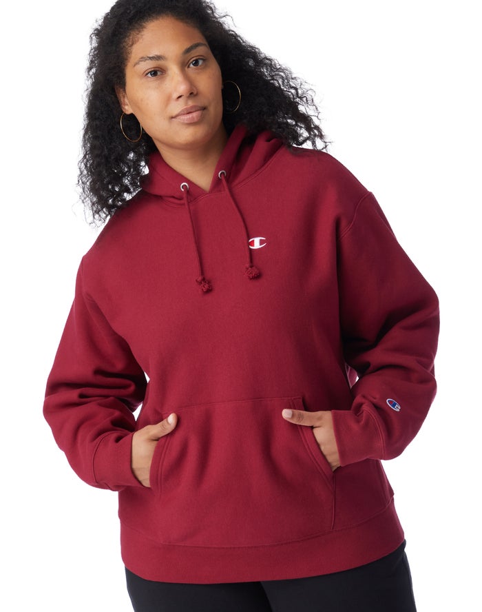 Sudadera Con Capucha Champion Mujer - Plus Reverse Weave ( Rojas Oscuro ) 7451290-BZ